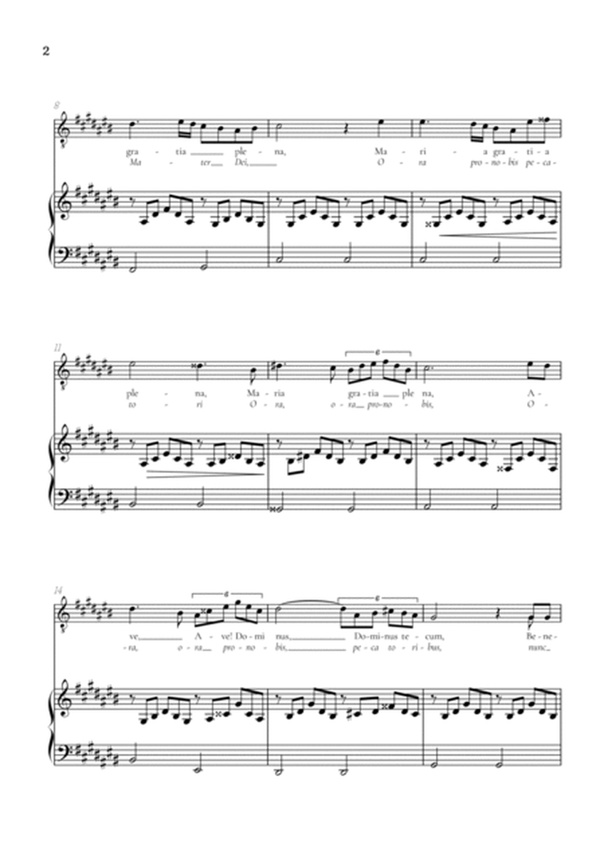 Schubert Ave Maria in C sharp major [C#] • tenor sheet music with easy piano accompaniment image number null