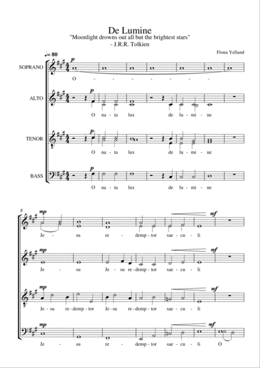 De Lumine De Lumine 4-Part scores gallery preview page 1