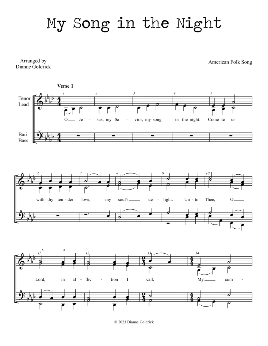 My Song in the Night, SSAA a cappella image number null