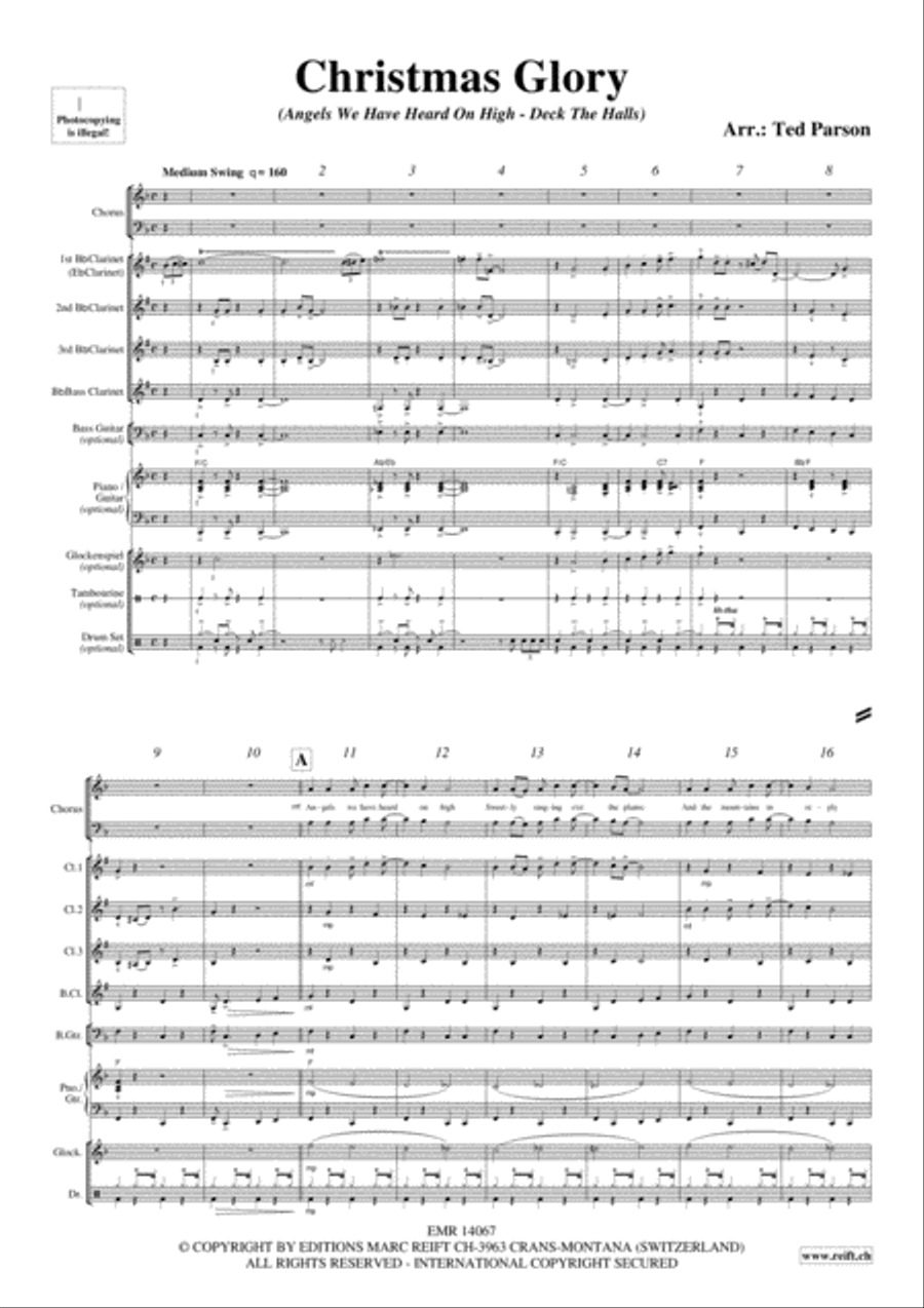 Christmas Glory Clarinet Quartet scores gallery preview page 4