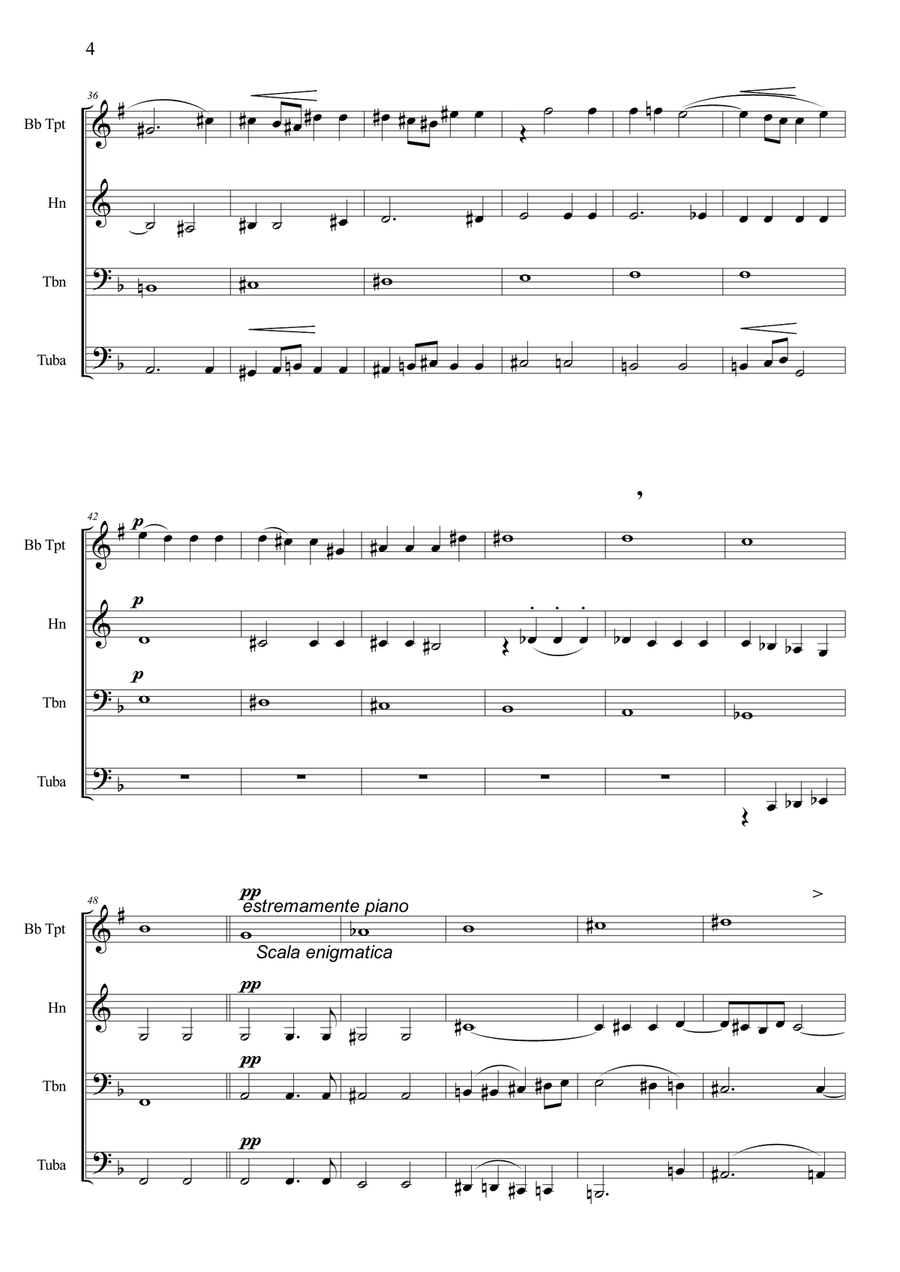 AVE MARIA - Scala enigmatica - G. Verdi - Arr. for Brass Quartet: Bb Tpt, Hn, Tbn, Tuba Brass Quartet scores gallery preview page 4