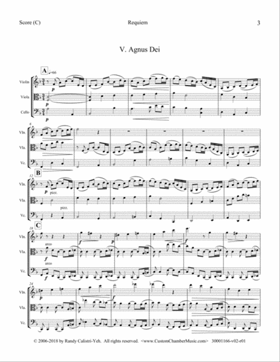 Faure Requiem (string trio) String Trio scores gallery preview page 4