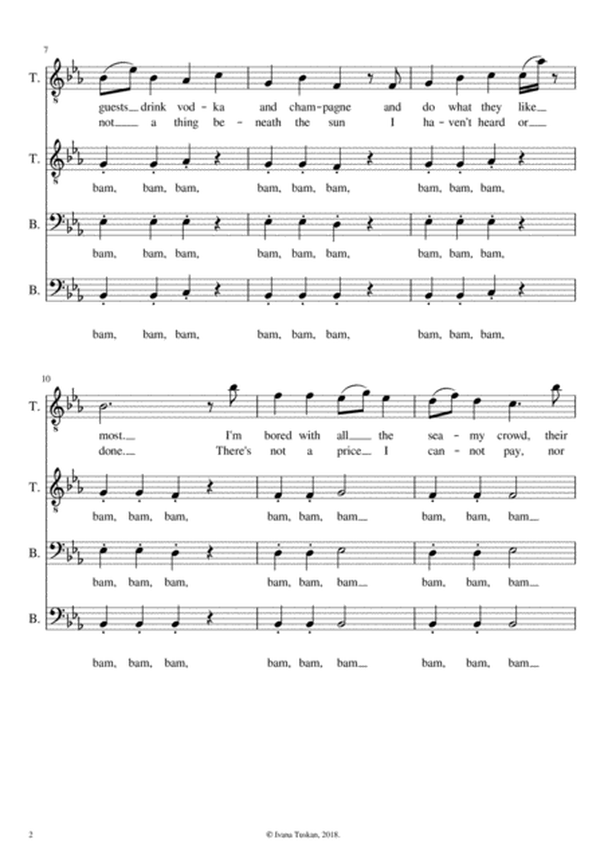 Orlofsky's aria (Die Fledermaus), TTBB a cappella image number null