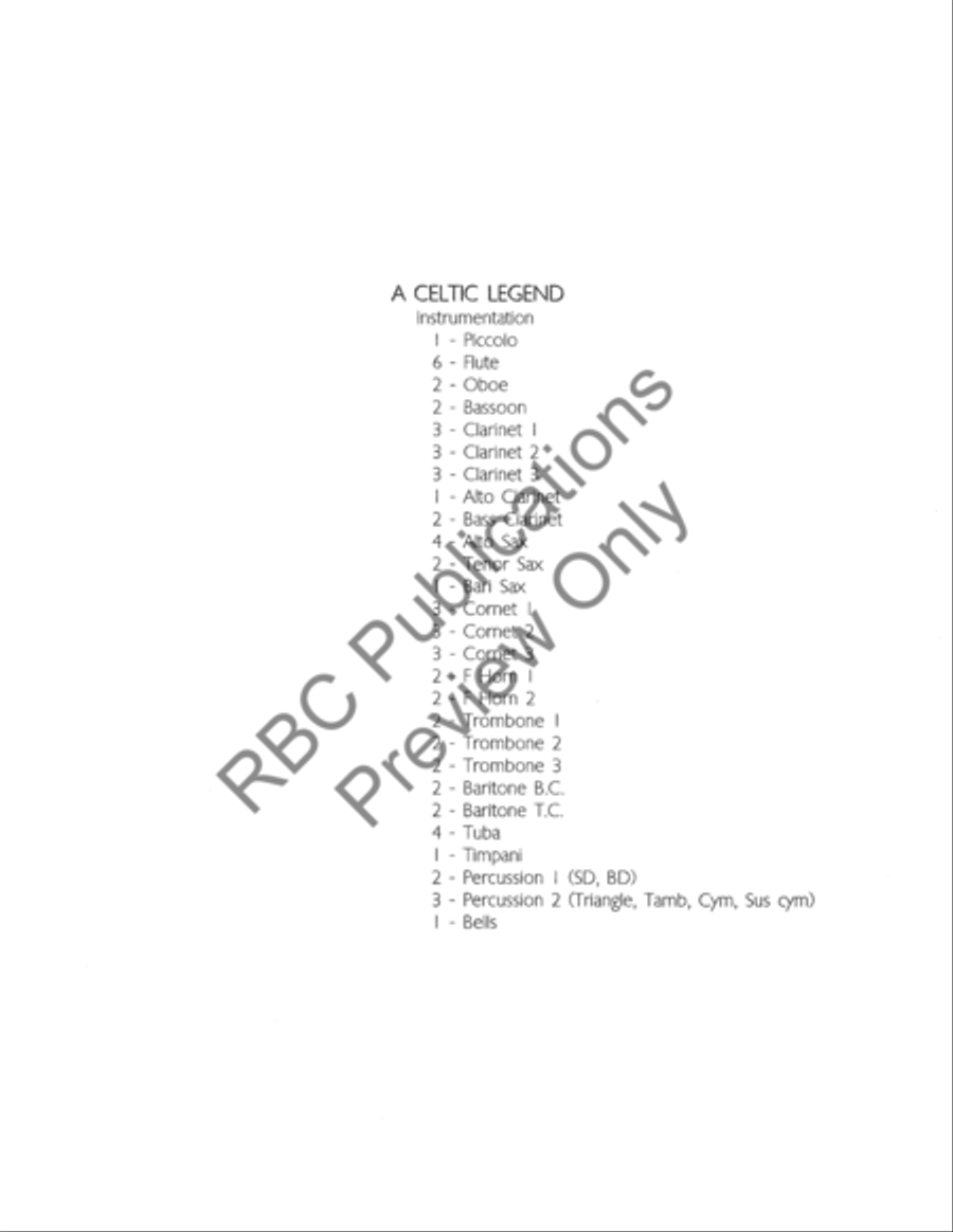 Celtic Legend (Score) Celtic Legend (Score) Concert Band scores gallery preview page 3