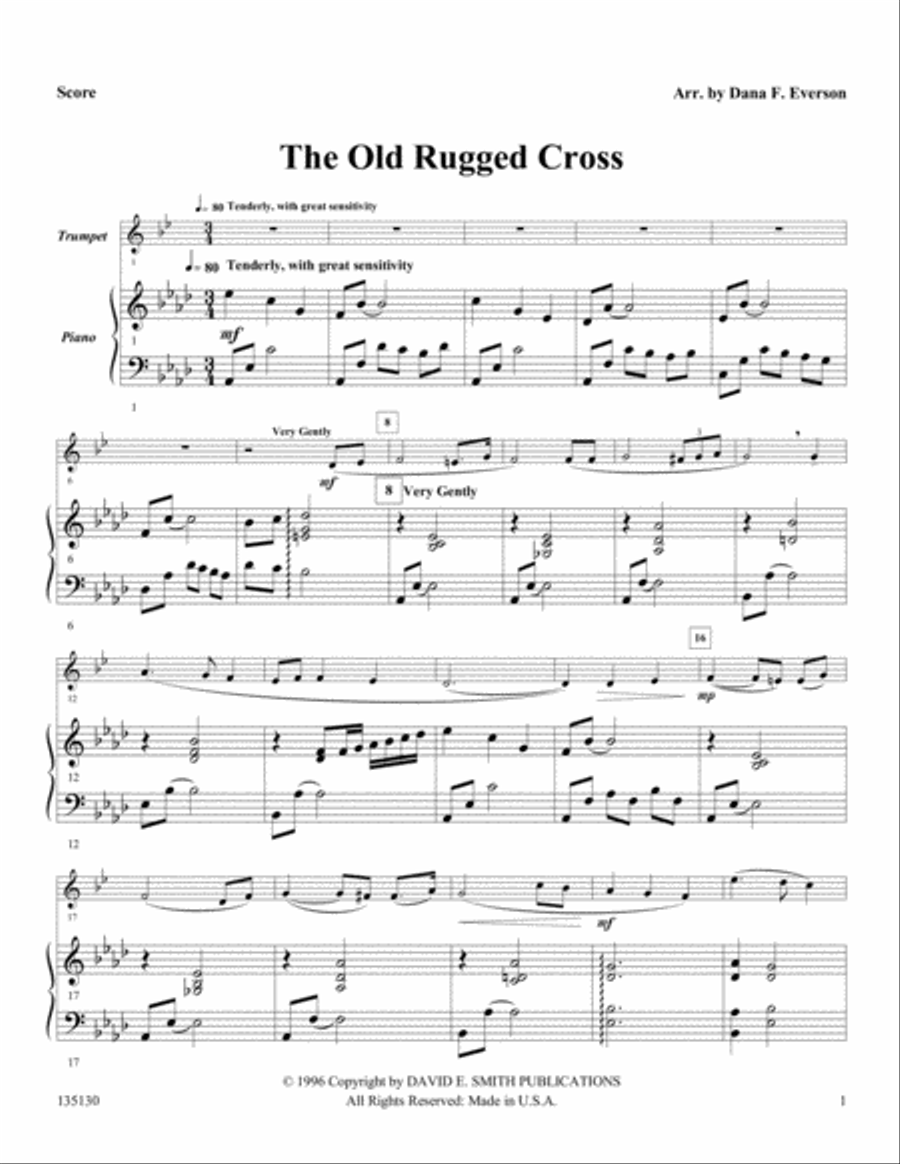 The Old Rugged Cross The Old Rugged Cross Trumpet Solo scores gallery preview page 1