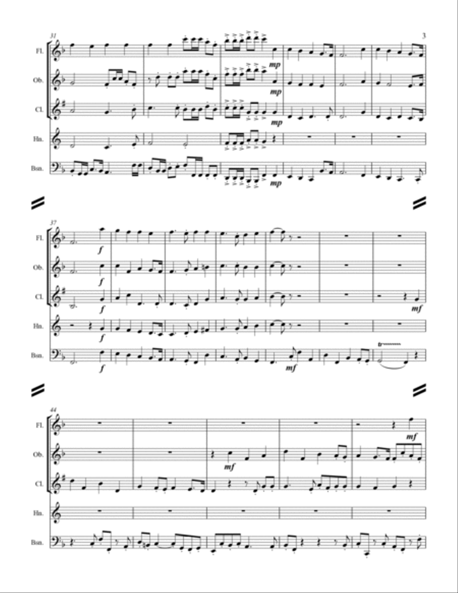 Handel - Hallelujah Chorus from Messiah (for Woodwind Quintet) Woodwind Quintet scores gallery preview page 4