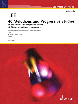 Book cover for 40 Melodious and Progressive Studies, Op. 31 Nos. 1-22