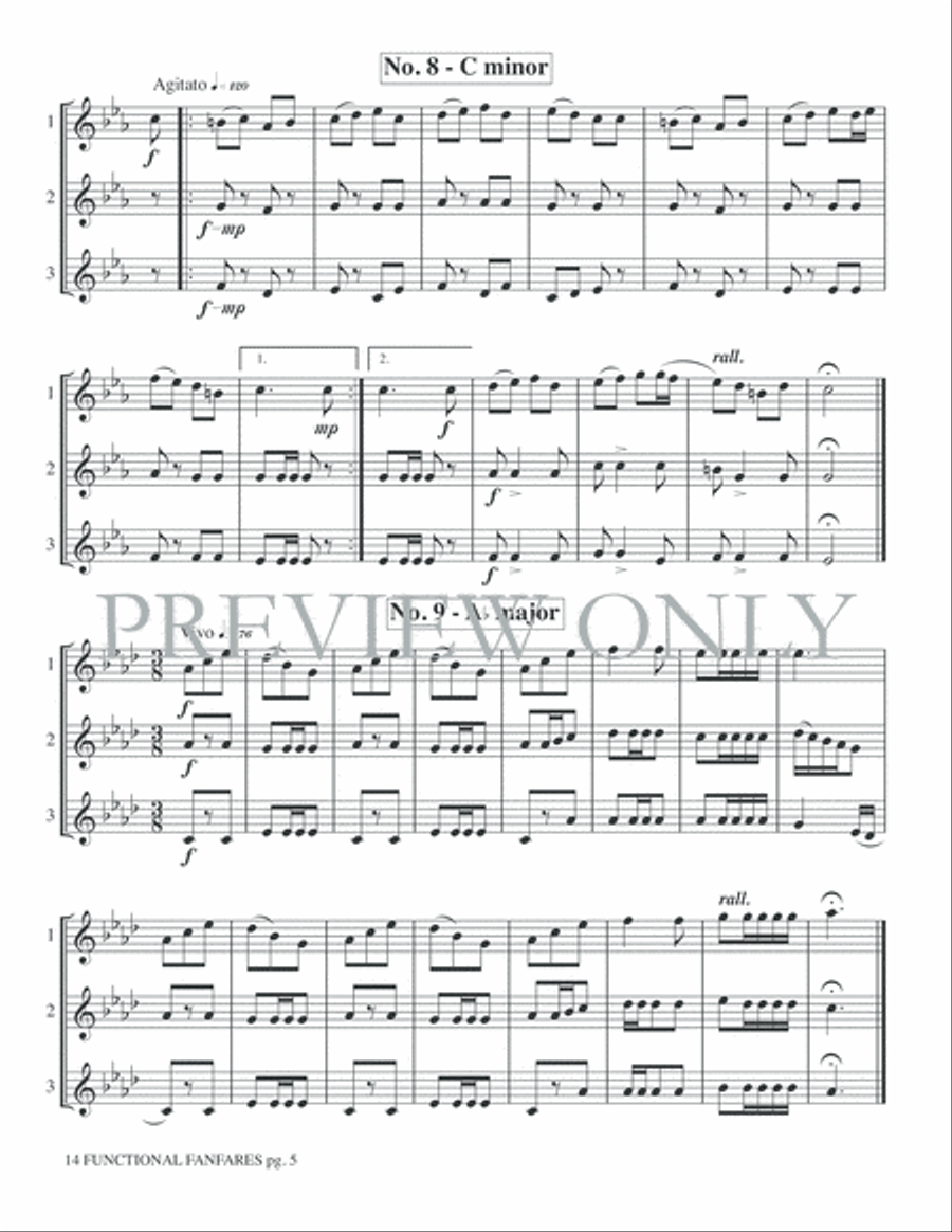 14 Functional Fanfares Trumpet Trio scores gallery preview page 7