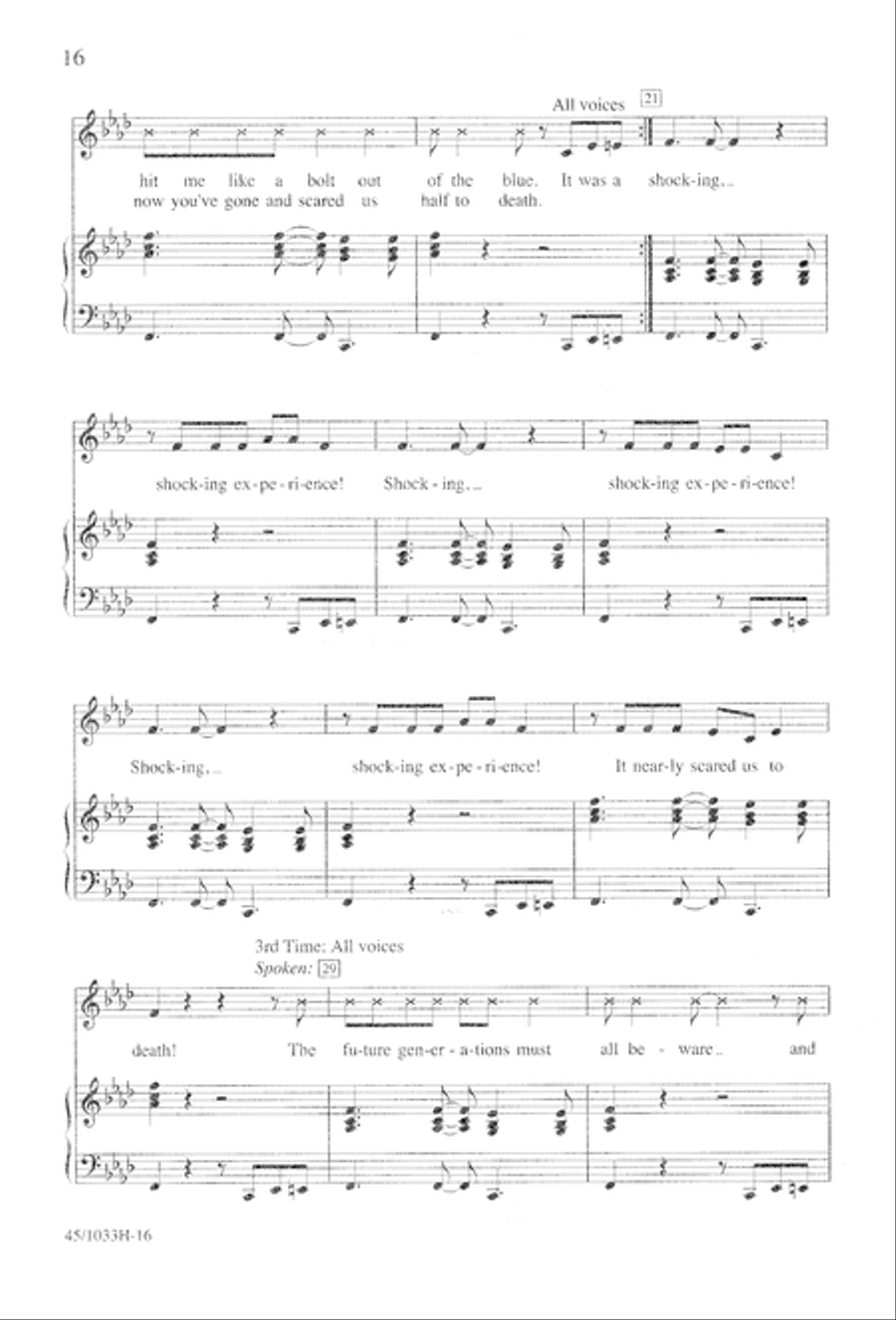 Watts It All About? The Whole Shocking Story Unison Choir scores gallery preview page 17