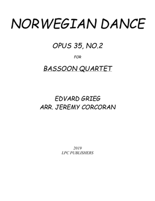 Book cover for Norwegian Dance Opus 35, No. 2 for Bassoon Quartet