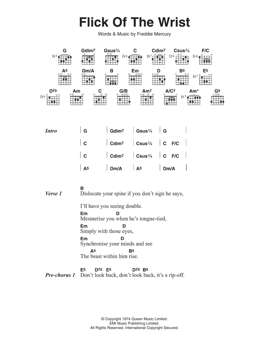 Flick Of The Wrist Acoustic Guitar scores gallery preview page 1