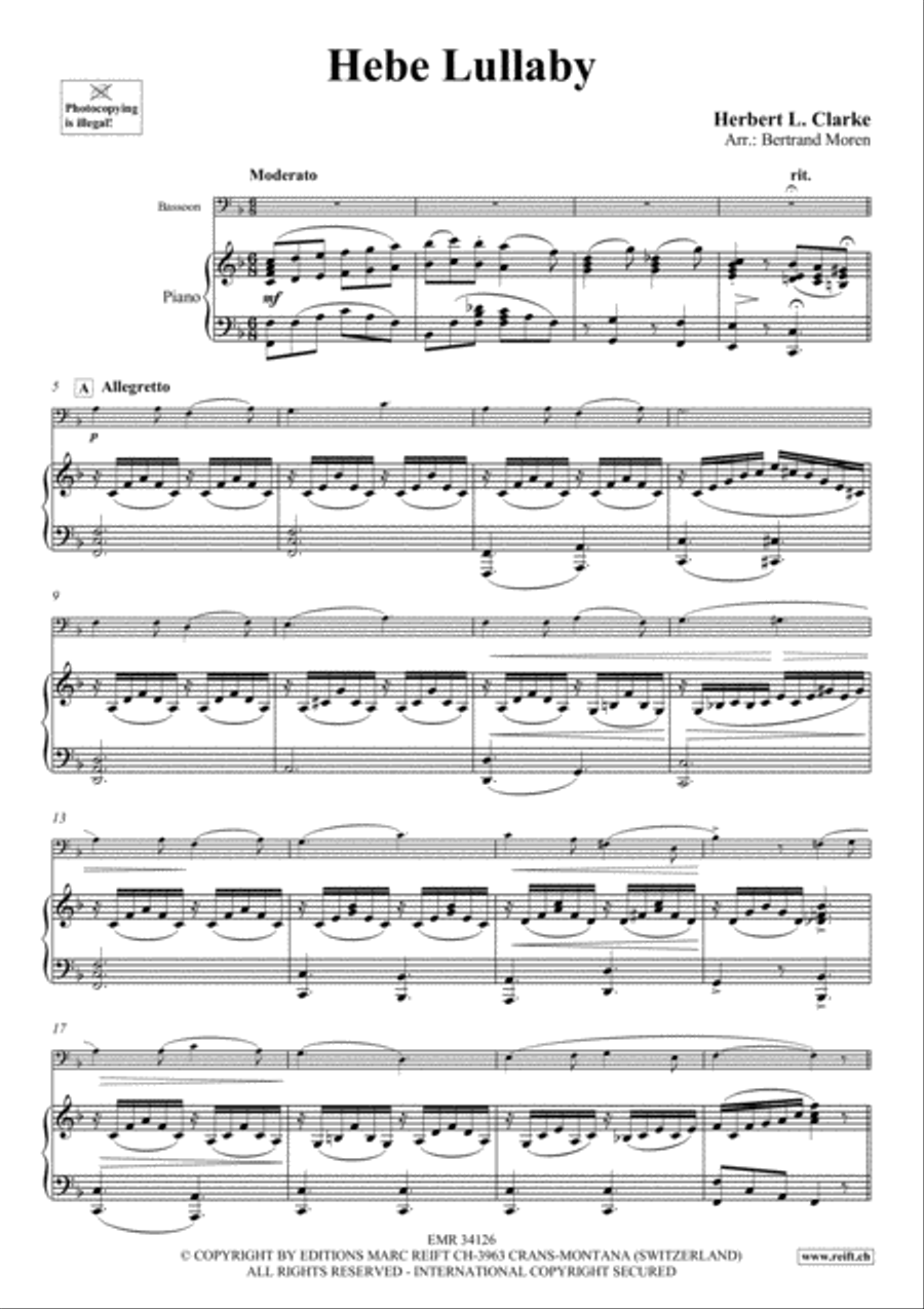Hebe Lullaby Bassoon Solo scores gallery preview page 3