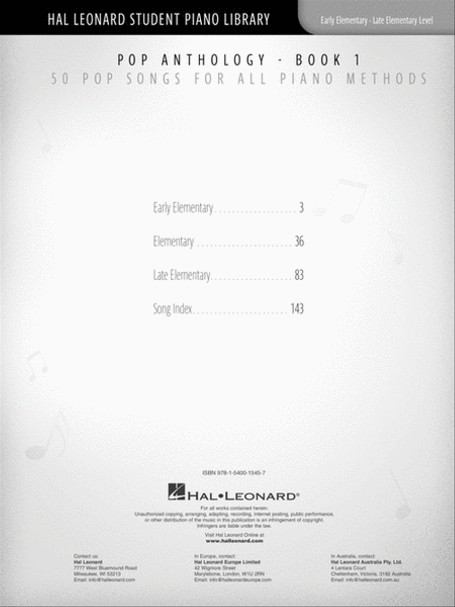 Pop Anthology - Book 1 Piano Method scores gallery preview page 2
