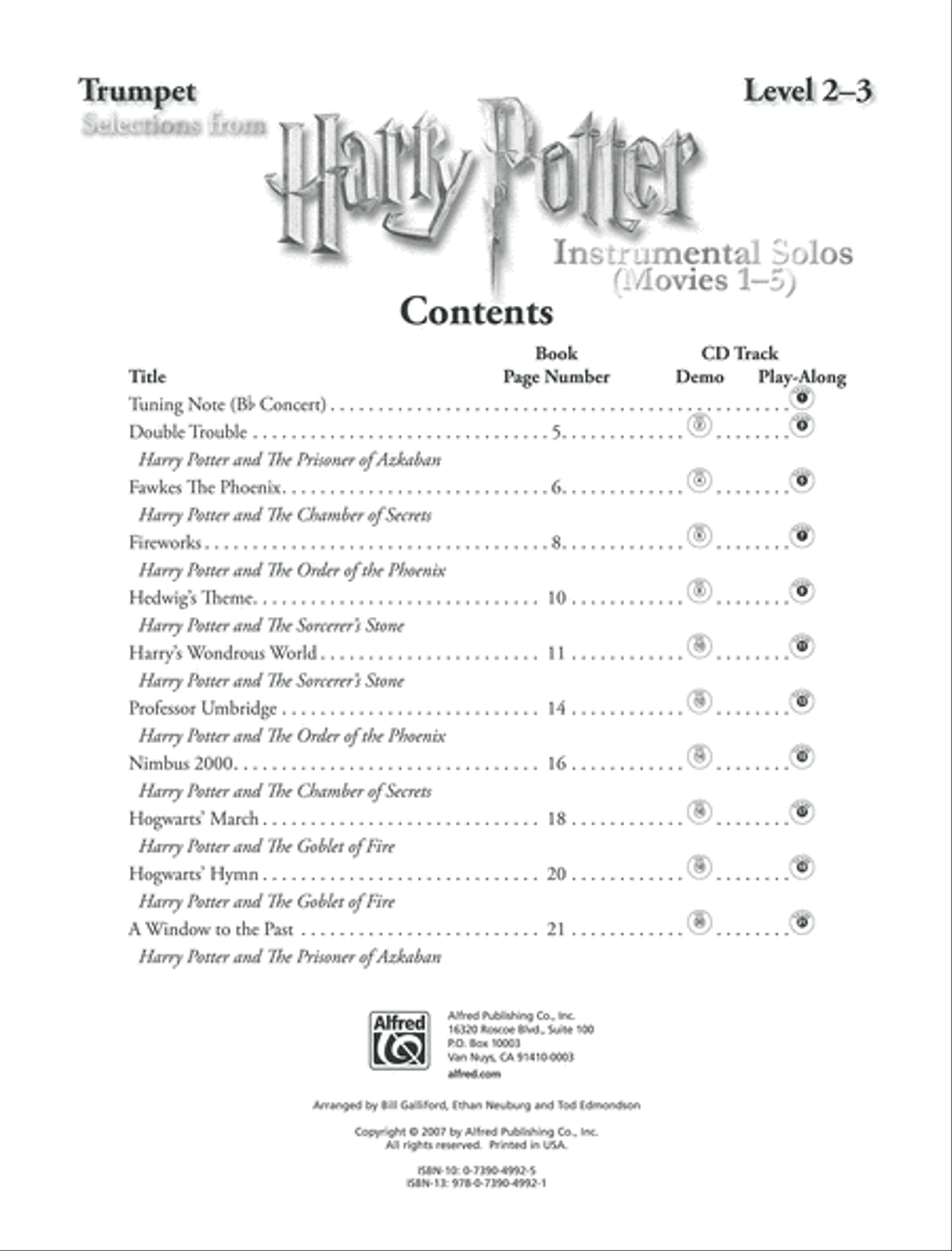 Harry Potter, Instrumental Solos (Movies 1-5) - Trumpet Trumpet Solo scores gallery preview page 4