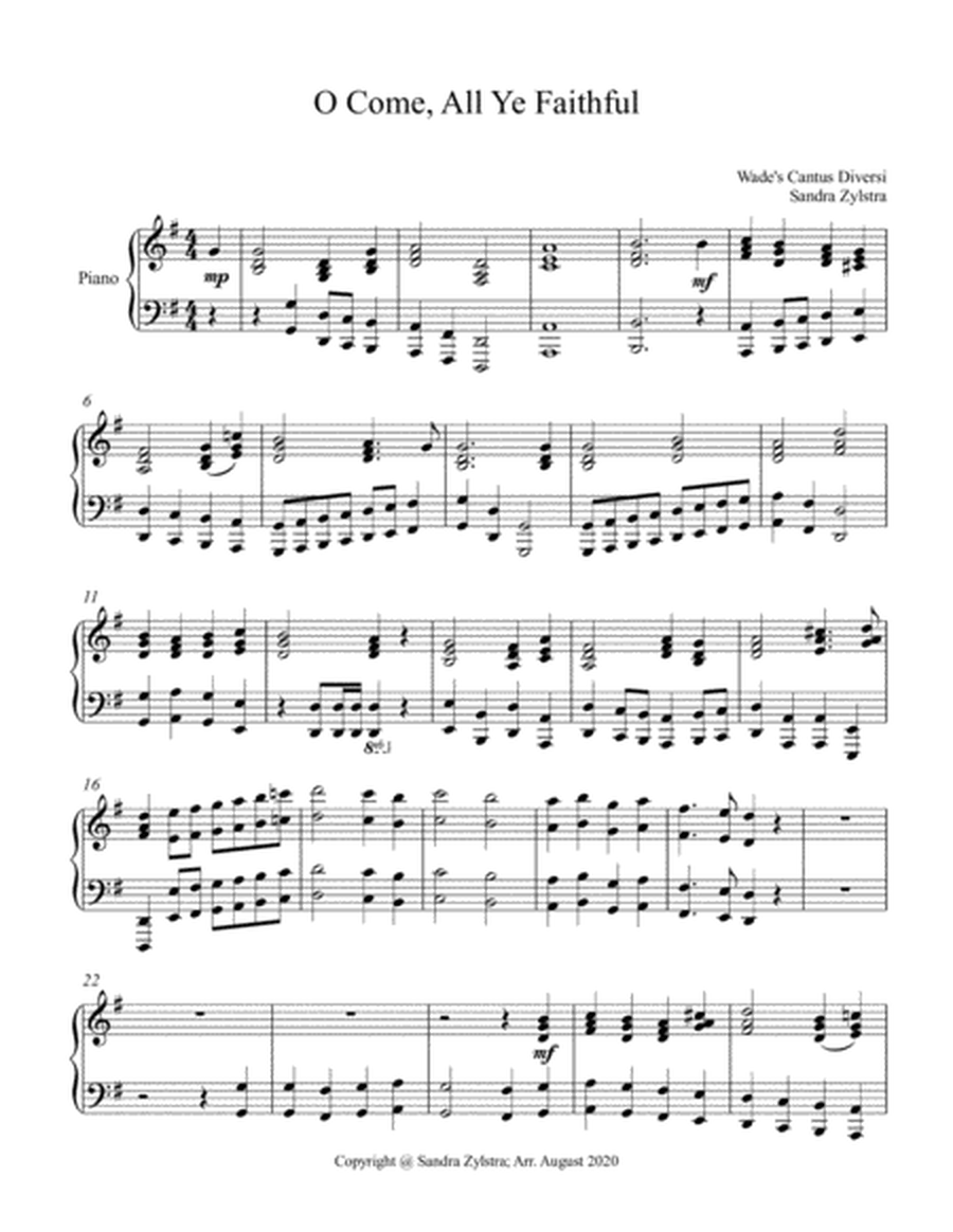 O Come, All Ye Faithful (piano part only) image number null