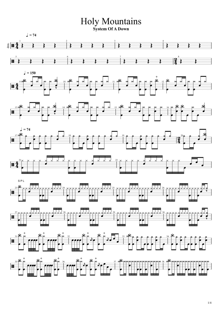 Holy Mountains Drum Set scores gallery preview page 1