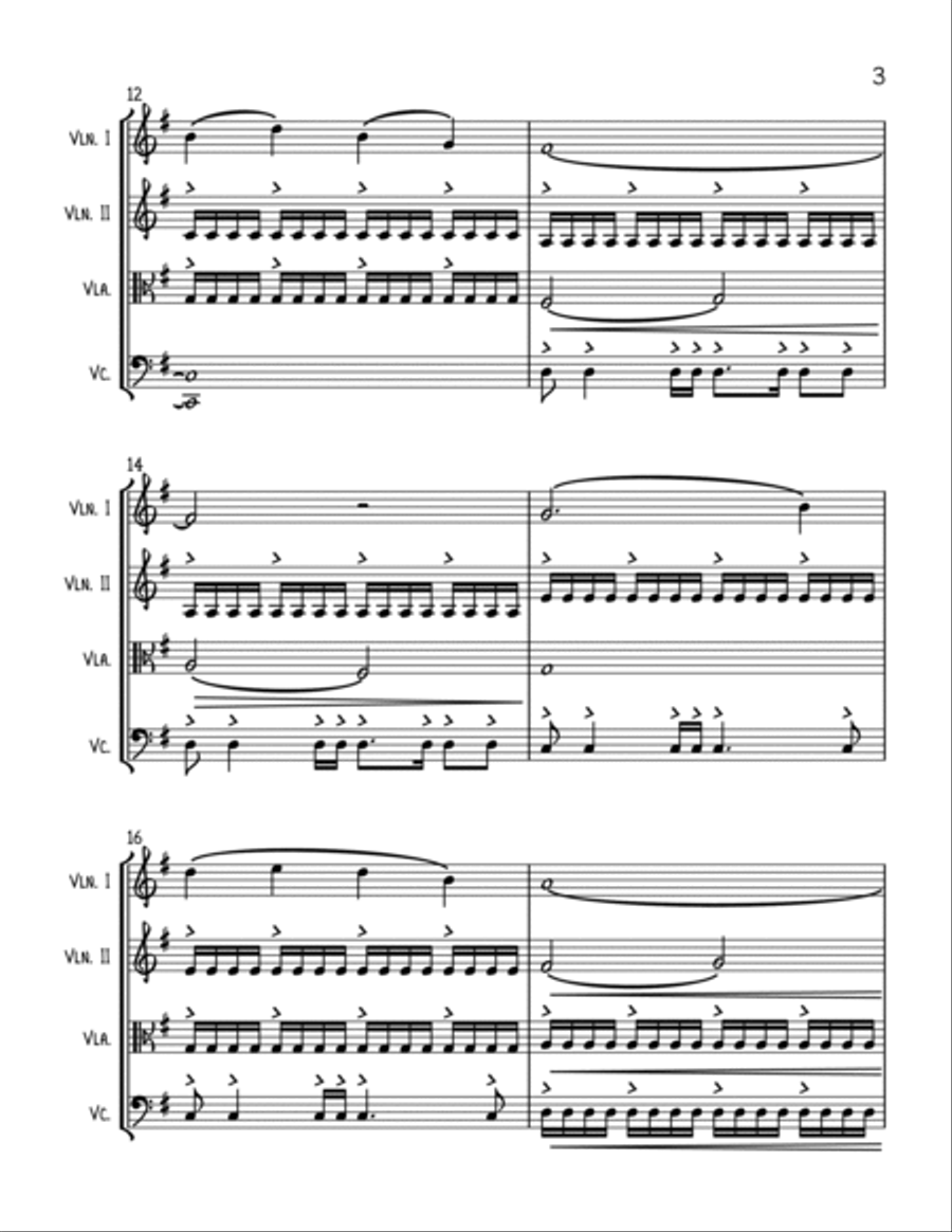 Bridgerton Theme String Quartet scores gallery preview page 3