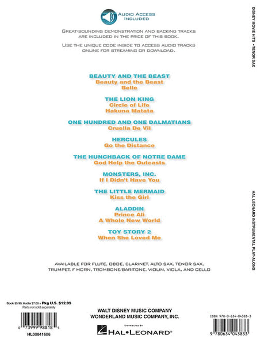 Disney Movie Hits for Tenor Sax Tenor Saxophone scores gallery preview page 2