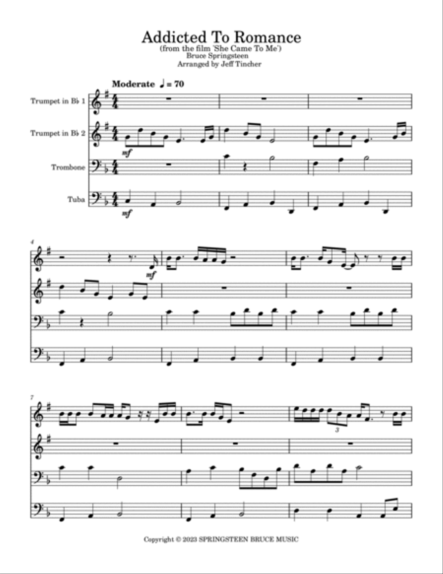 Addicted To Romance Brass Quartet scores gallery preview page 2