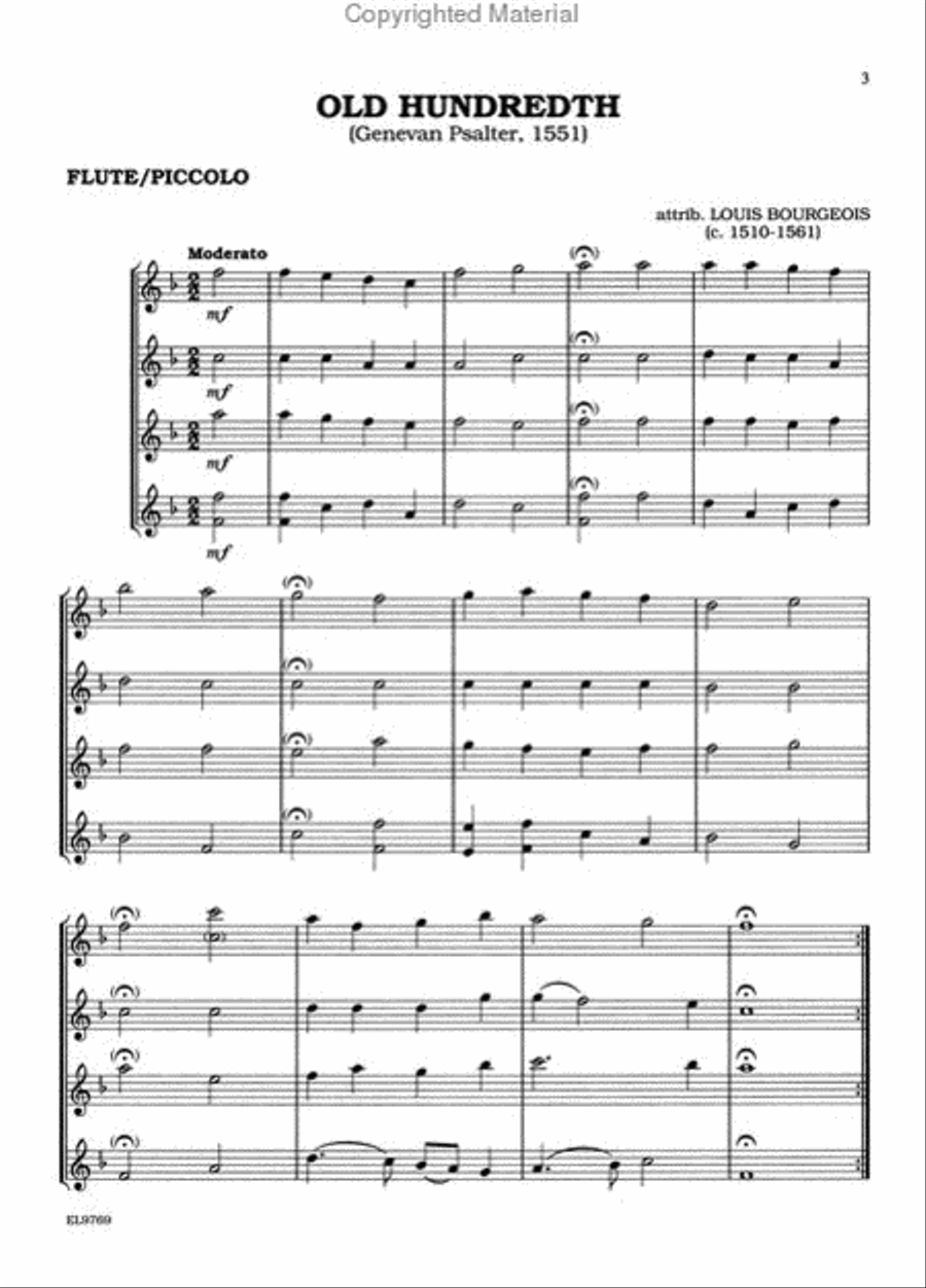 Sacred Quartets for All Woodwind Quintet scores gallery preview page 2