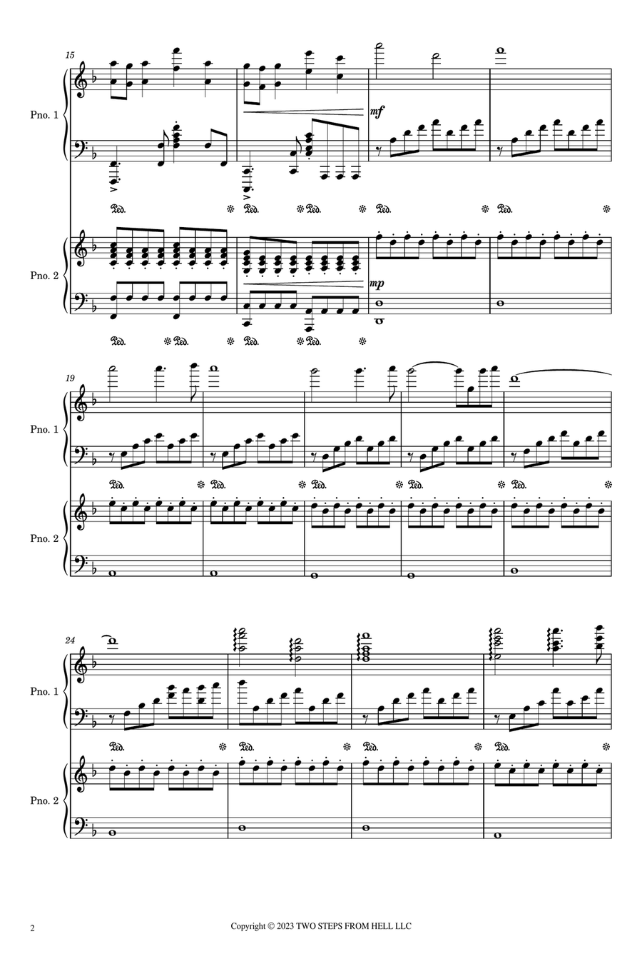 Star Sky - Trailer Piano Duet scores gallery preview page 2
