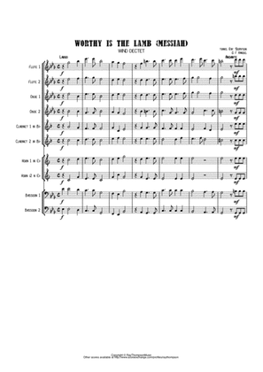 Handel: Messiah (Der Messias): Worthy is the Lamb (transposed into Eb) - wind dectet