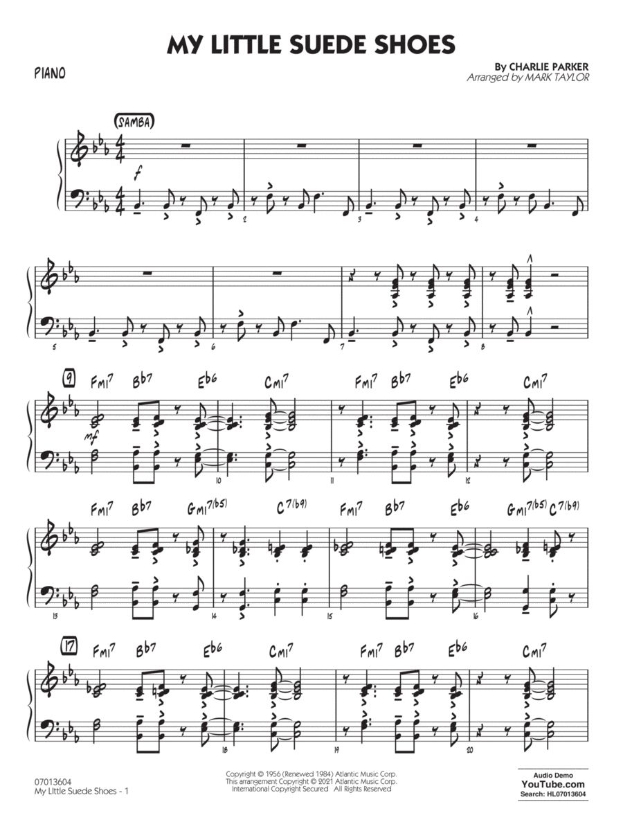 My Little Suede Shoes (arr. Mark Taylor) - Piano Jazz Ensemble scores gallery preview page 1