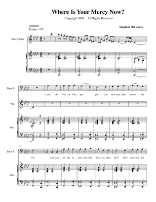 Where Is Your Mercy Now? (Solos and SATB)
