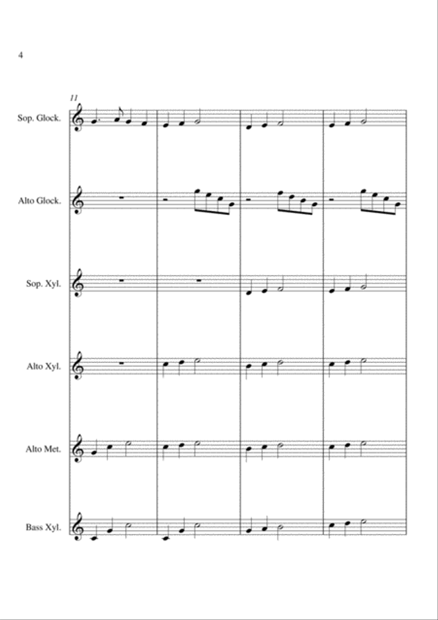 London Bridge Is Falling Down - For Orff Ensemble Percussion Ensemble scores gallery preview page 4