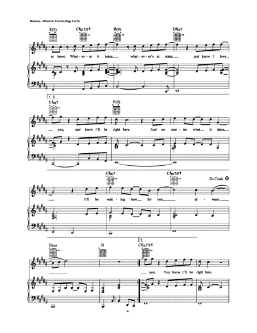 Wherever You Go Piano, Vocal, Guitar scores gallery preview page 4