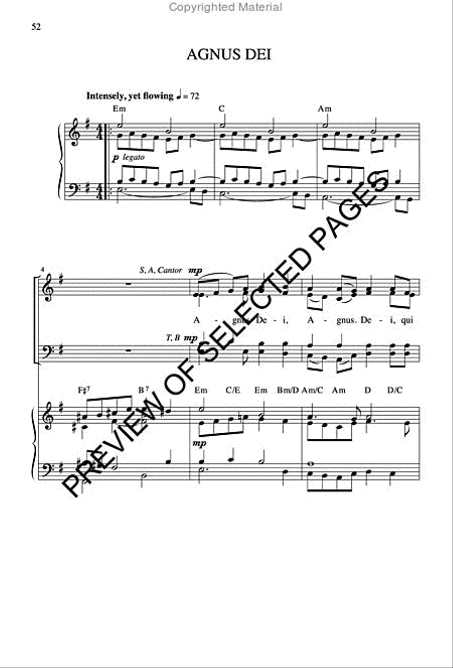 New Mass for John Carroll - Choral / Accompaniment edition 4-Part scores gallery preview page 15