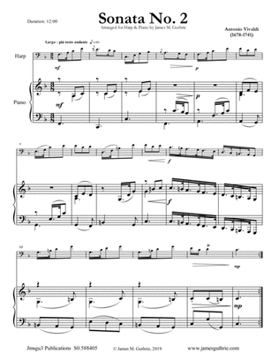 Book cover for Vivaldi: Sonata No. 2 for Harp & Piano