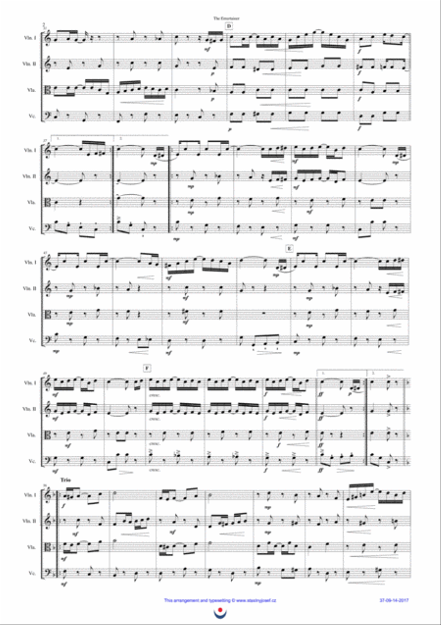 The Entertainer String Quartet scores gallery preview page 2