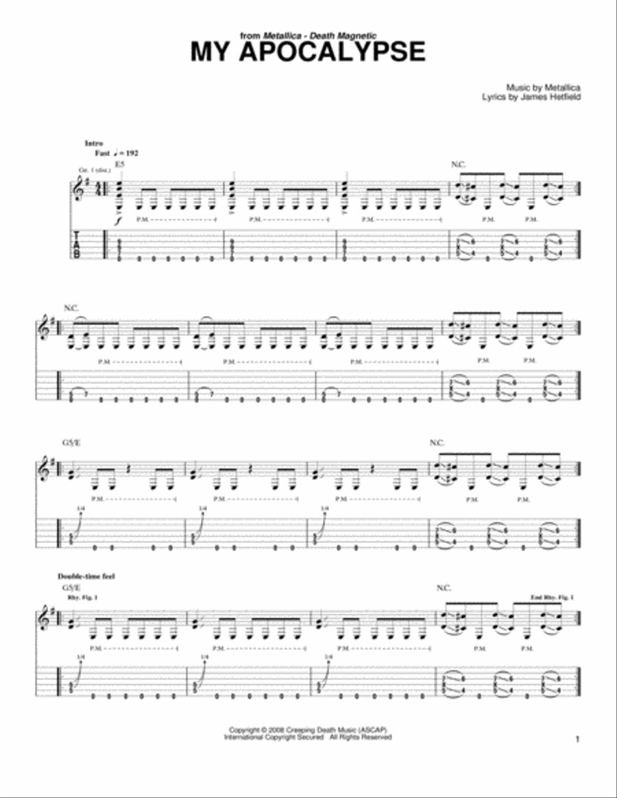 My Apocalypse My Apocalypse Acoustic Guitar scores gallery preview page 1