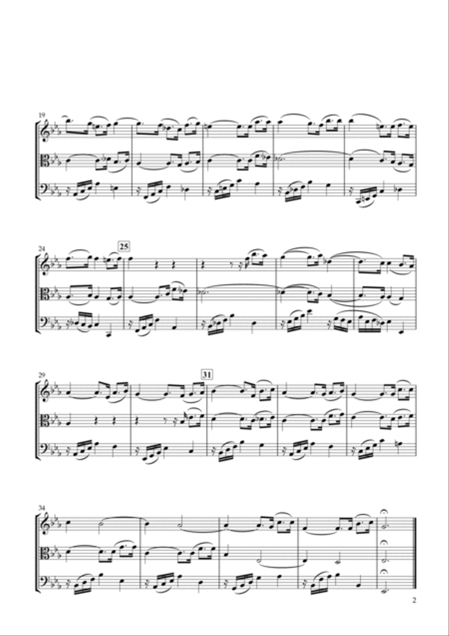 Sinfonia No.5 BWV.791 for String Trio String Trio scores gallery preview page 2