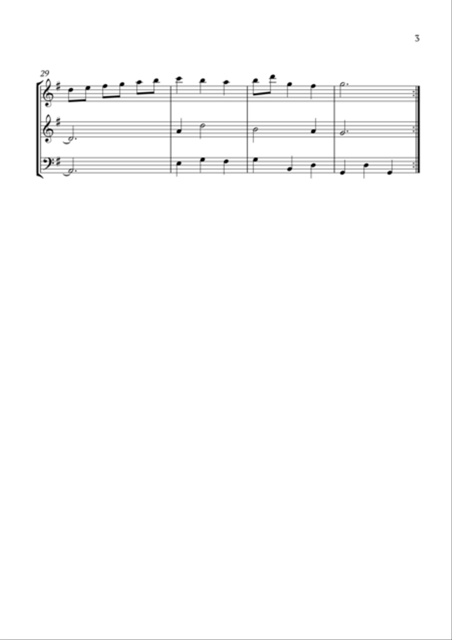 Minuet in G BWV Anh. 114 Woodwind Trio scores gallery preview page 3