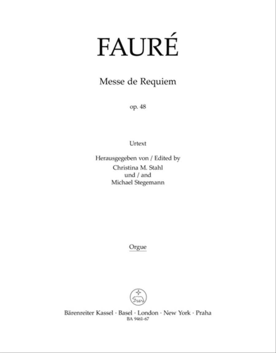 Requiem, Op. 48 Requiem, Op. 48 Organ scores gallery preview page 1