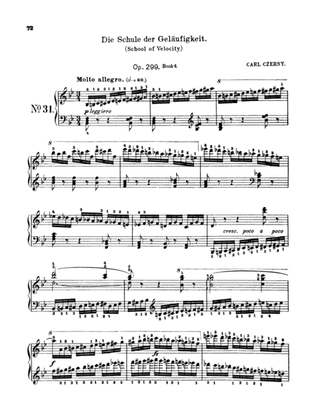 Czerny: School of Velocity, Op. 299 No. 31