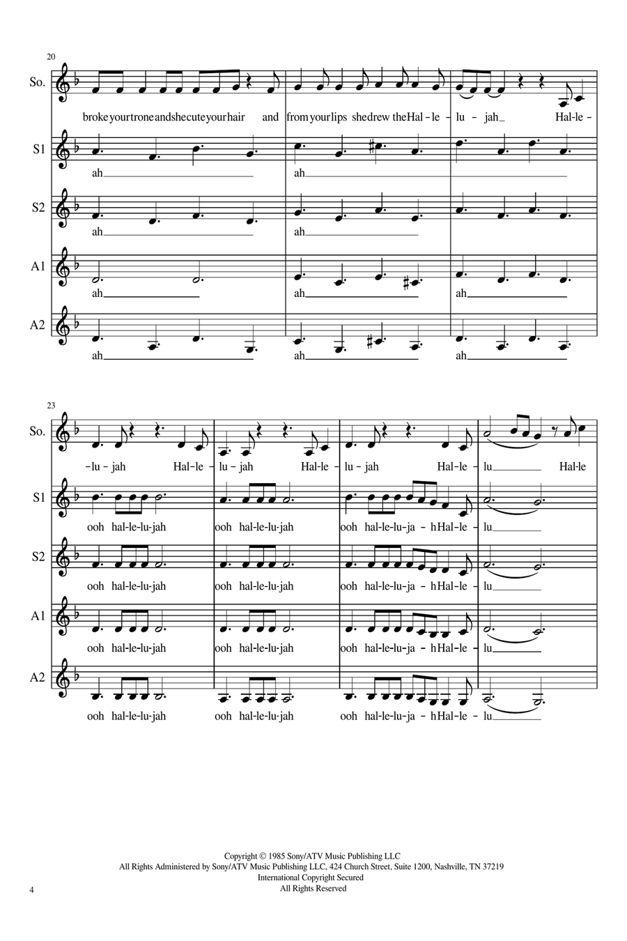 Hallelujah SSAA scores gallery preview page 4