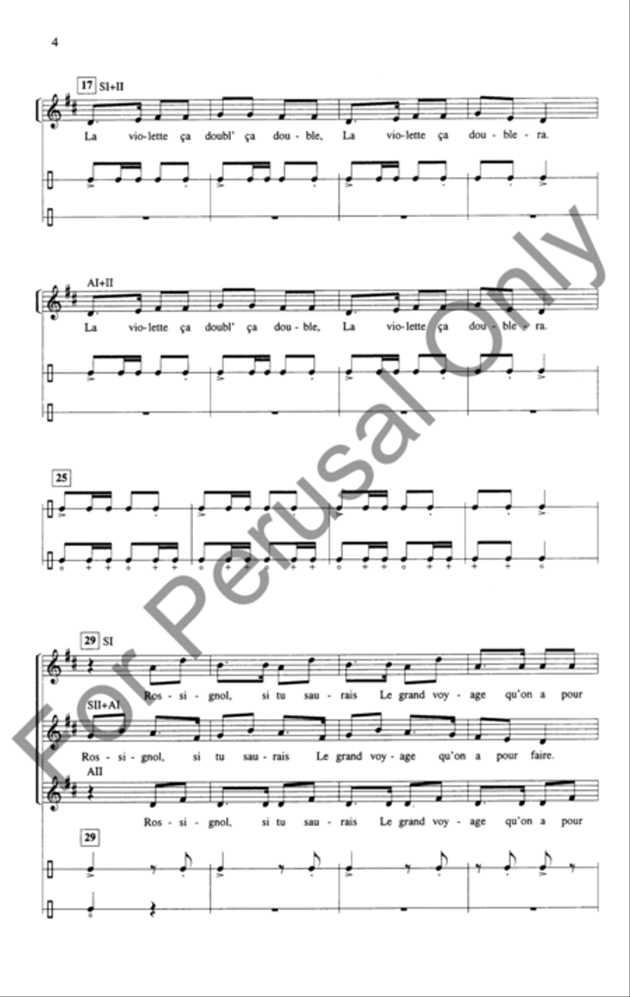 La Violette (Choral Score) SSAA scores gallery preview page 3