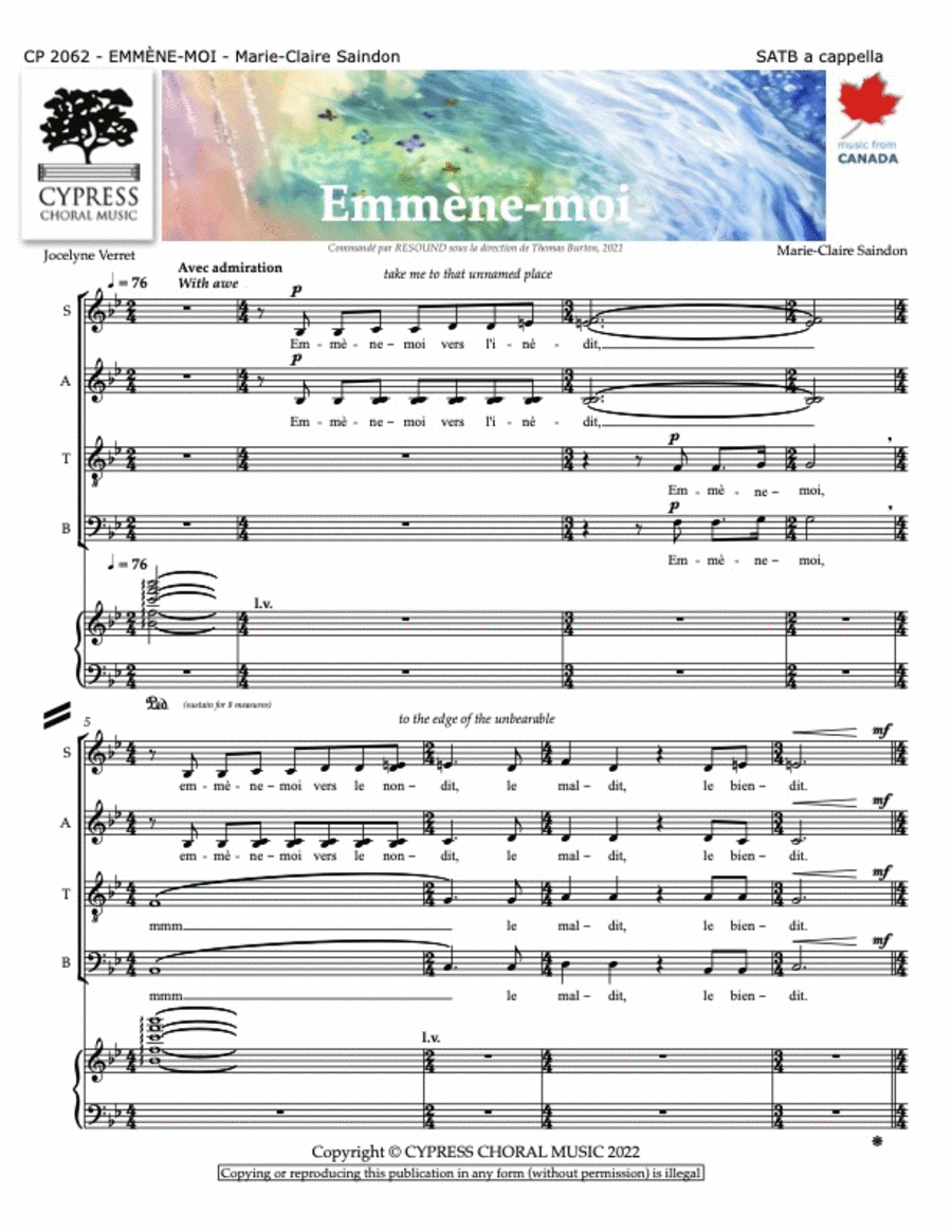 Emmène-Moi 4-Part scores gallery preview page 1