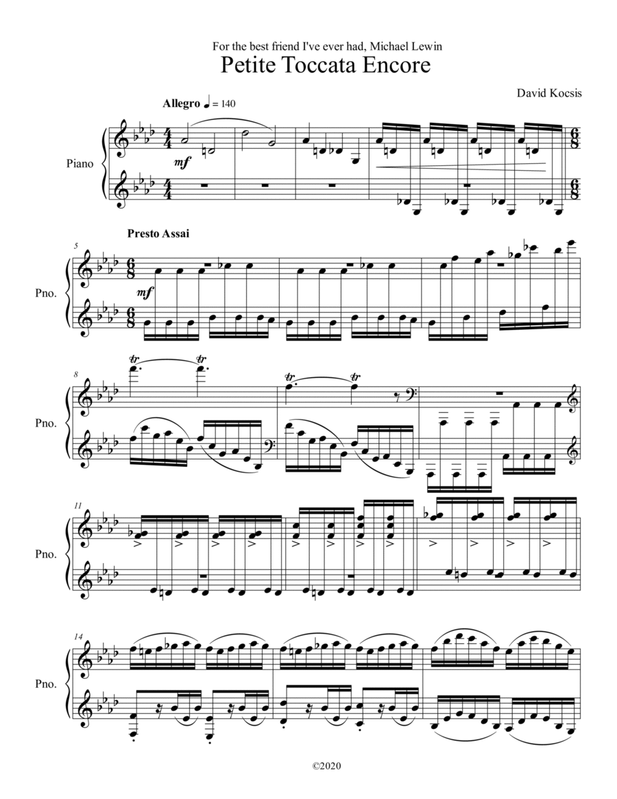 Petite Toccata Piano Solo scores gallery preview page 1