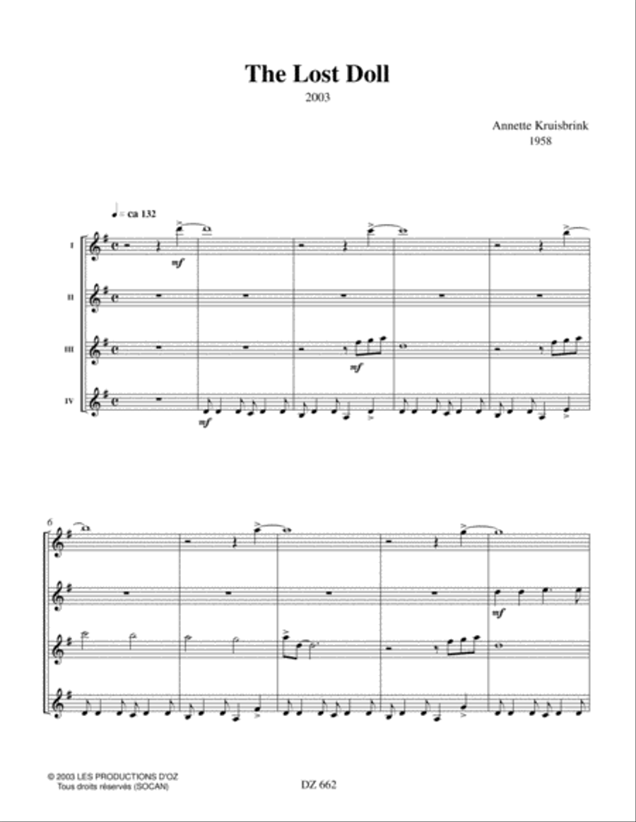 The Lost Doll - Flower Power Suite Guitar Ensemble scores gallery preview page 3