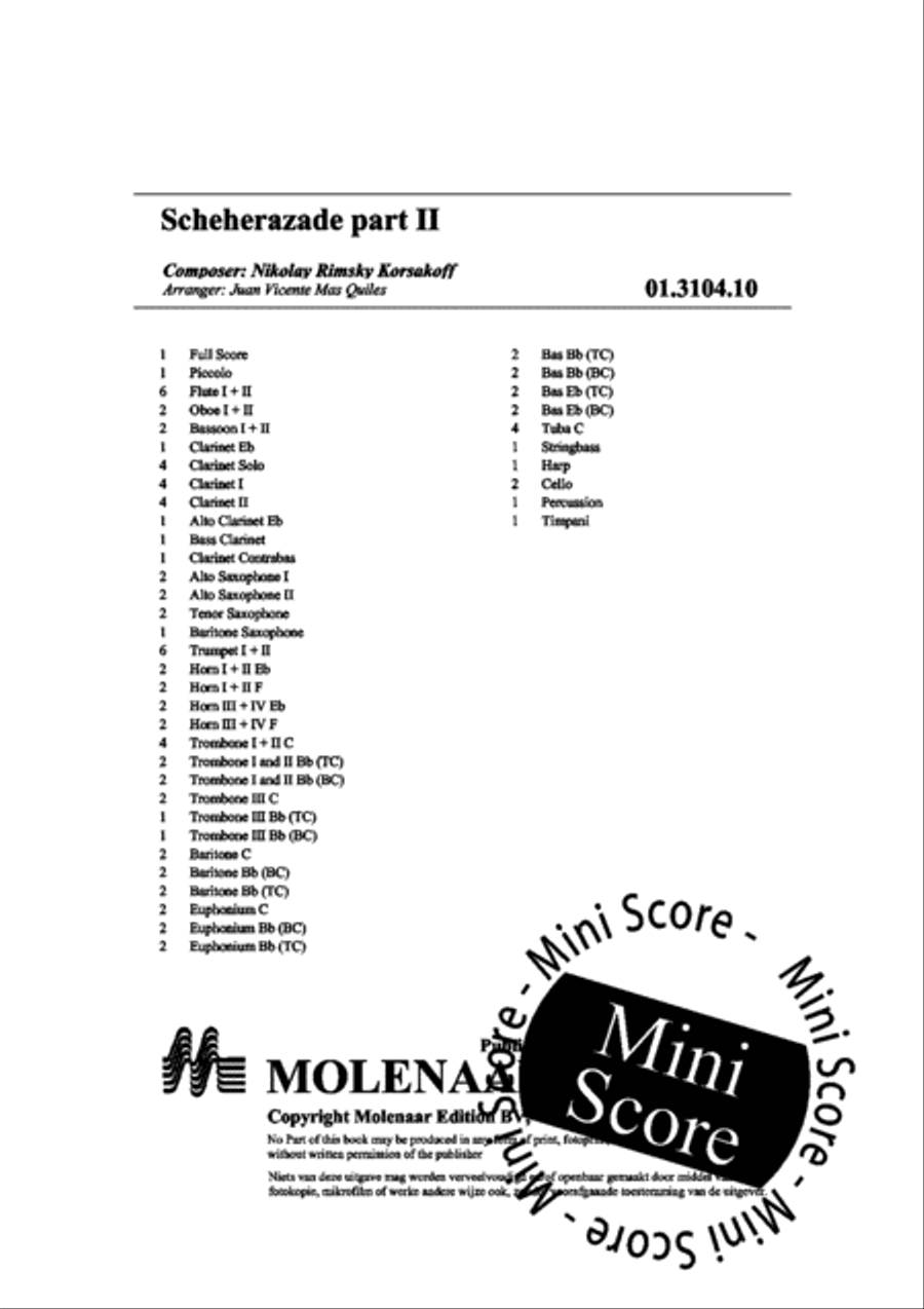 Scheherazade, Part II Concert Band scores gallery preview page 4