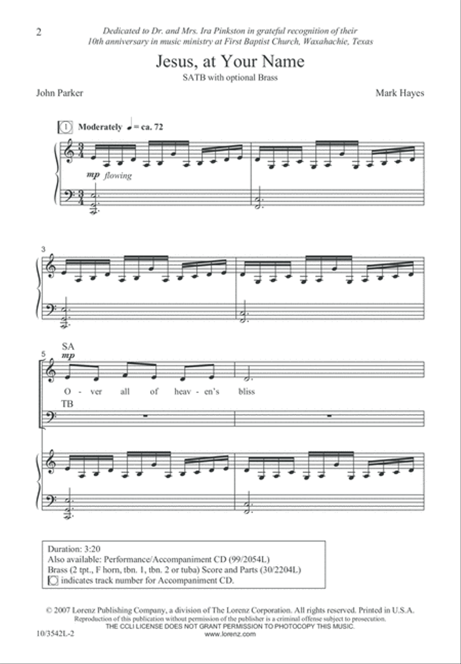Jesus, at Your Name 4-Part scores gallery preview page 2