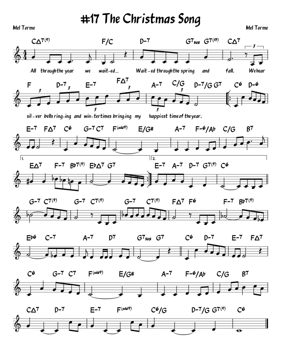 The Christmas Song Piano scores gallery preview page 1
