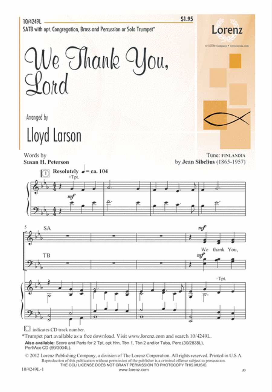 We Thank You, Lord We Thank You, Lord 4-Part scores gallery preview page 2