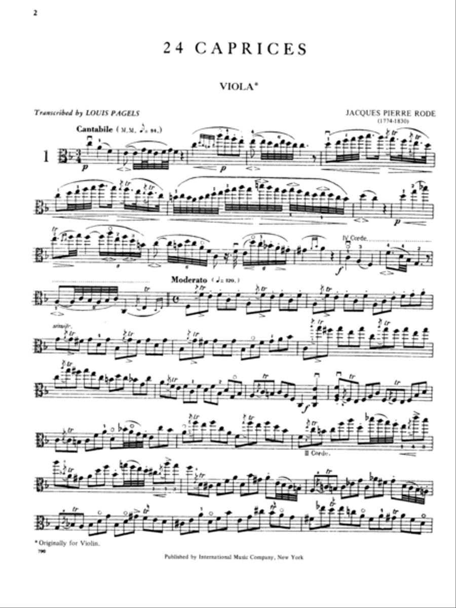24 Caprices Viola Solo scores gallery preview page 2