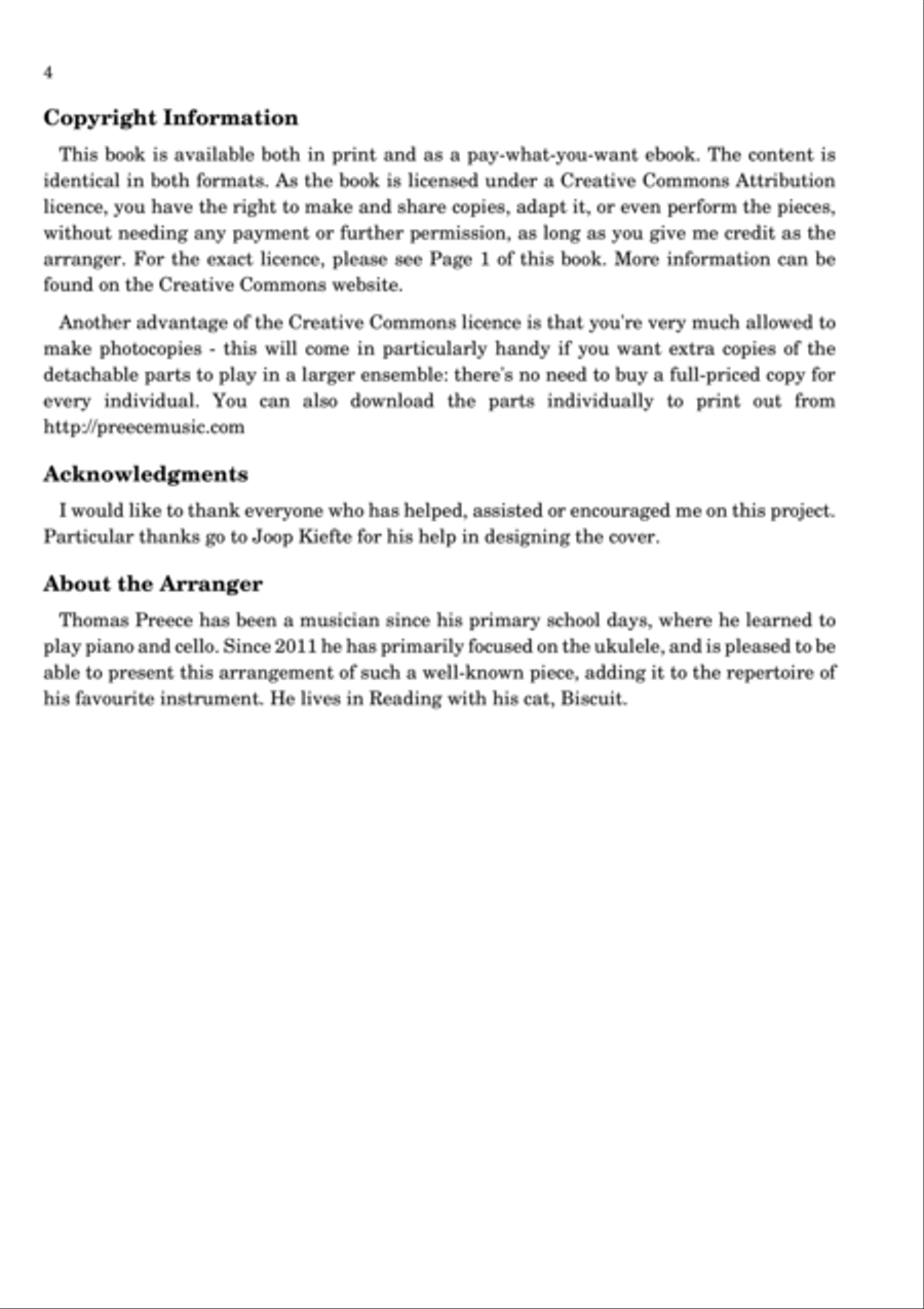 Pachelbel's Canon arranged for ukulele ensemble by Thomas Preece Ukulele scores gallery preview page 5