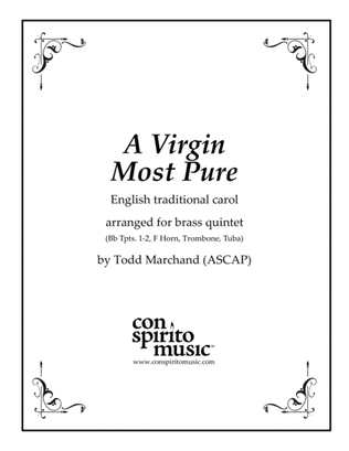 Book cover for A Virgin Most Pure (English carol) - brass quintet